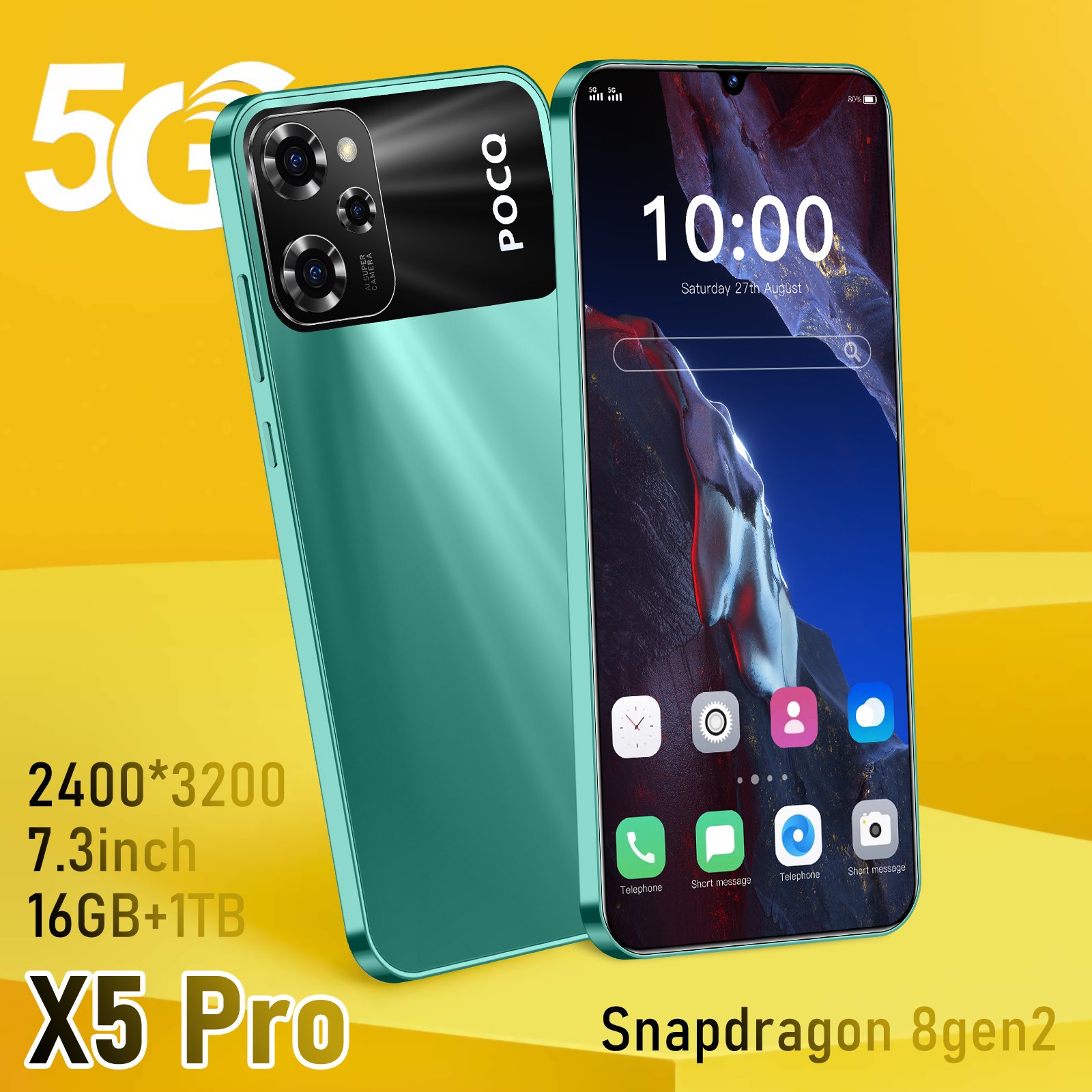 HOT Selling X5 Pro 6.53 inch 5MP+13 3GB+64 Quad Core Android10.0 3G 4G Network Gaming Phone